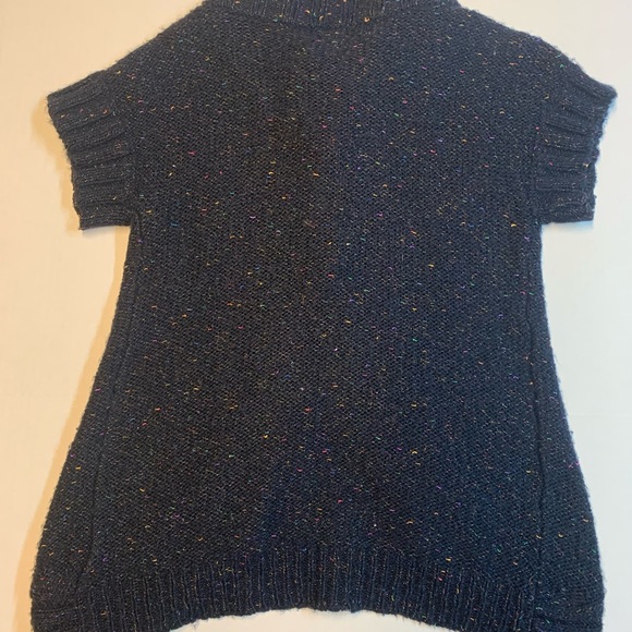 Decree short sleeve cardigan navy blue with rainbow threads womens size medium - Picture 2 of 9